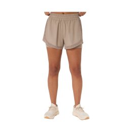 ASICS Short Nagino Run 2-en-1 donna XS 200 / GREIGE