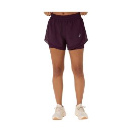 ASICS Short Nagino Run 2-en-1 donna XS 500 / DARK AUBERGINE