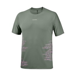 SALOMON T-shirt SENSE AERO GFX uomo S Castor Gray/PINK FRO