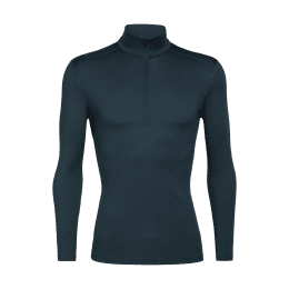 ICEBREAKER SOUS COUCHE MERINO 200 OASIS COL DEMI-ZIP HOMME S BLACK