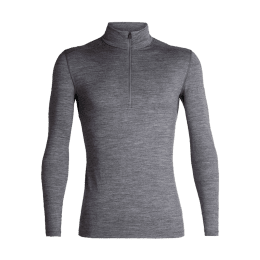ICEBREAKER SOUS COUCHE MERINO 200 OASIS COL DEMI-ZIP HOMME S GRITSTONE HTHR-013