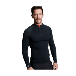 DAMART SOUS-COUCHE ACTIVBODY 4 COL ZIPPE HOMME S/M NOIR