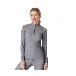 DAMART SOUS-COUCHE COMFORT 5 COL ZIPPE FEMME L GRIS CHINE MOYEN