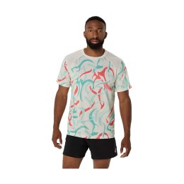 ASICS T-SHIRT ROAD ALL OVER PRINT HOMME M 200 / BIRCH