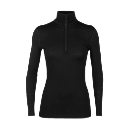 ICEBREAKER SOUS COUCHE MÉRINO 200 OASIS DEMI-ZIP FEMME XL BLACK
