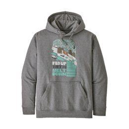 PATAGONIA SWEAT P-6 LOGO UPRISAL CAPUCHE HOMME XS GRAVEL HEATHER