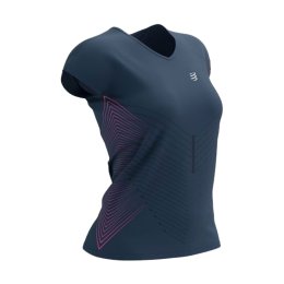 COMPRESSPORT T-SHIRT MANCHES COURTES PERFORMANCE FEMME L MOOD INDIGO/MAGENTA