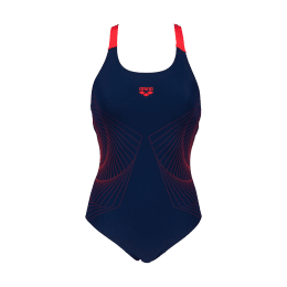 ARENA MAILLOT DE BAIN SPIRAL VISION SWIM PRO FEMME 48 740 / NAVY-FLUO RED