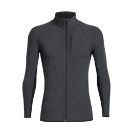 ICEBREAKER VESTE DESCENDER ZIP HOMME L JET HTHR/BLACK