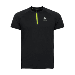 ODLO T-SHIRT MANCHES COURTES X-ALP 1/2 ZIP HOMME L 60243 - BLACK -