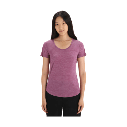 ICEBREAKER T-SHIRT MERINO SPHERE SCOOP FEMME XS GO BERRY HTHR