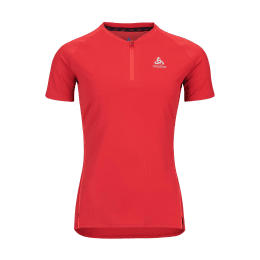 ODLO T-SHIRT COL ROND MANCHES COURTES 1/2 ZIP FEMME S 30837 - AMERICAN BEA