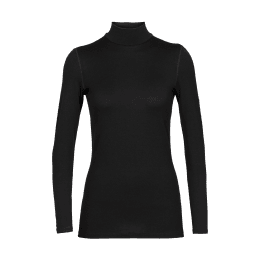 ICEBREAKER SOUS-COUCHE MERINO 260 TECH COL CHEMINEE FEMME L BLACK