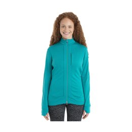 ICEBREAKER VESTE POLAIRE MERINO QUANTUM III FEMME XS FLUX GREEN