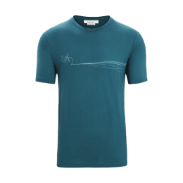ICEBREAKER T-SHIRT MERINO TECH LITE II CADENCE PATHS HOMME M GREEN GLORY