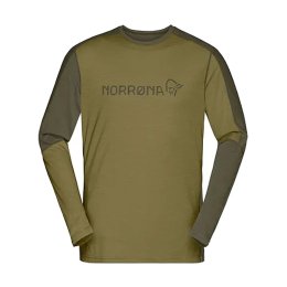 NORRONA SOUS-COUCHE FALKETIND EQUALISER MERINO COL ROND HOMME L 3908_OLIVE DRAB/OLIV