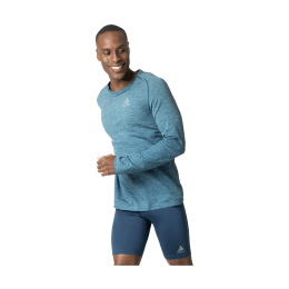 ODLO T-SHIRT MANCHES LONGUES ESSENTIAL SEAMLESS HOMME XL 21026 - SAXONY BLUE
