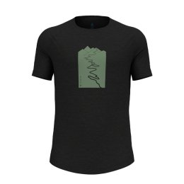 ODLO T-SHIRT ASCENT 130 MANCHES COURTES HOMME L 60008 - BLACK MELANG