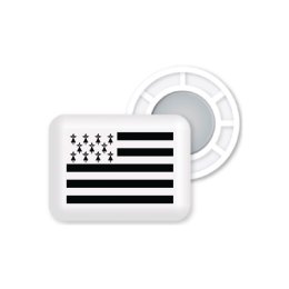 ADDONE ACCROCHES DOSSARD MAGNETIQUE BRETAGNE ONE SIZE NOIR/BLANC