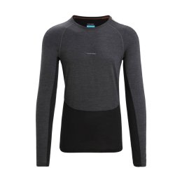 ICEBREAKER T-SHIRT MANCHES LONGUES MERINO 125 ZONEKNIT HOMME L JET HTHR/BLK/METRO H