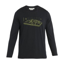 ICEBREAKER T-SHIRT MANCHES LONGUES MERINO 150 TECH LITE II ALPS 3D HOMME S BLACK