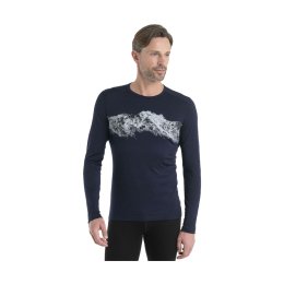 ICEBREAKER SOUS COUCHE MERINO 200 OASIS GRAPHIQUE COL ROND HOMME XL MIDNIGHT/NAVY