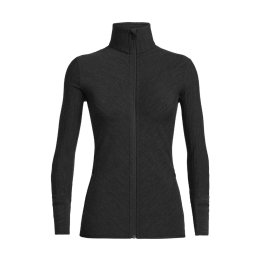 ICEBREAKER VESTE DESCENDER ZIP FEMME S JET HTHR/BLACK
