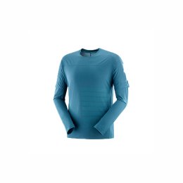 SALOMON T-SHIRT MANCHES LONGUES SENSE AERO GFX HOMME BLEU L DEEP DIVE