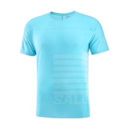SALOMON T-SHIRT SENSE AERO GFX HOMME BLEU L PEACOCK BLUE