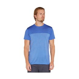 ICEBREAKER T-SHIRT MERINO 125 COOL-LITE SPHERE III COLOUR BLOCK HOMME S BAJA/BRILLIANT/CB