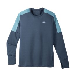 BROOKS T-SHIRT MANCHES LONGUES NOTCH THERMAL 2.0 HOMME M 466 - BLUE - SLATE/S