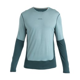 ICEBREAKER T-SHIRT MANCHES LONGUES MERINO 125 ZONEKNIT HOMME BLEU M FATHOM GRN/CLOUD RAY