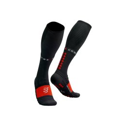 COMPRESSPORT Chaussettes hautes Winter Run T1 BLACK/HIGH RISK RED
