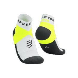 COMPRESSPORT CHAUSSETTES ULTRA TRAIL V2.0 BASSES 39-41 WHITE/SAFE YELLOW