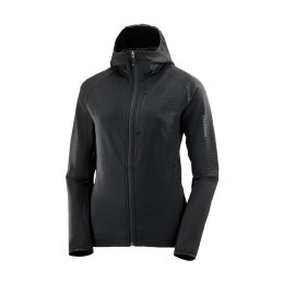 SALOMON SWEAT À CAPUCHE ESSENTIAL LIGHTWARM FEMME L DEEP BLACK