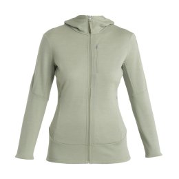 ICEBREAKER VESTE MERINO 260 QUANTUM IV CAPUCHE FEMME L LICHEN