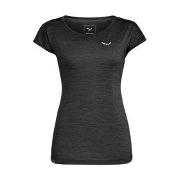 SALEWA T-SHIRT MANCHES COURTES PUEZ MELANGE DRY'TON FEMME L 0936 - BLACK OUT MEL