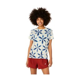 ASICS T-SHIRT MANCHES COURTES METARUN SHIBORI FEMME XS 200 / BIRCH/BLUE EXP