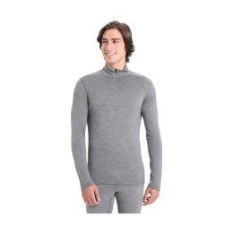ICEBREAKER SOUS-COUCHE MERINO 200 OASIS DEMI-ZIP HOMME L GRITSTONE HTHR-013