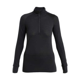 ICEBREAKER SOUS-COUCHE MÉRINO 125 ZONEKNIT DEMI-ZIP FEMME S BLACK/GRAPHITE/CB
