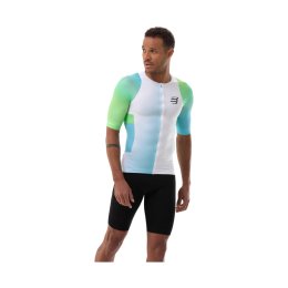 COMPRESSPORT T-shirt Stream homme L WHITE/BLUE-GREEN