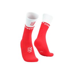 COMPRESSPORT CHAUSSETTES MID COMPRESSION V2.0 MIXTES 35-38 FLUO RED/WHITE