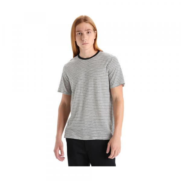 T-SHIRT MANCHES COURTES MERINOS ET LIN RAYURES HOMME-2